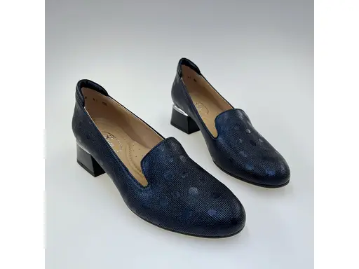 Dámske modré kožené mäkučké lodičky K3328/3510-90P