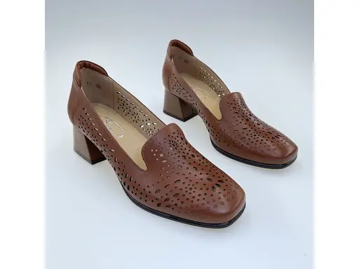 Dámske hnedé kožené mäkučké poltopánky K3725/4542-40