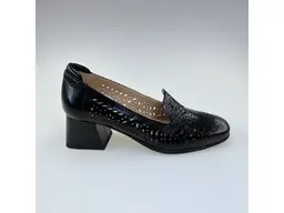 Dámske čierne kožené mäkučké poltopánky K3725/4542-60