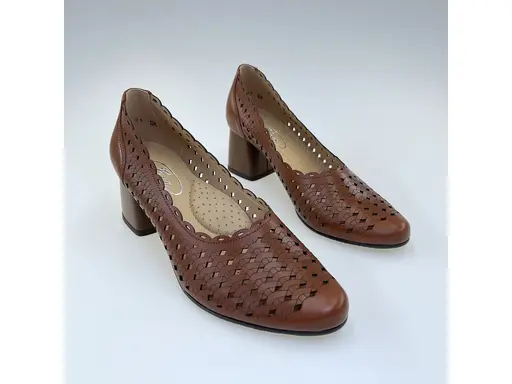 Dámske hnedé kožené mäkučké lodičky K3699/5512-40