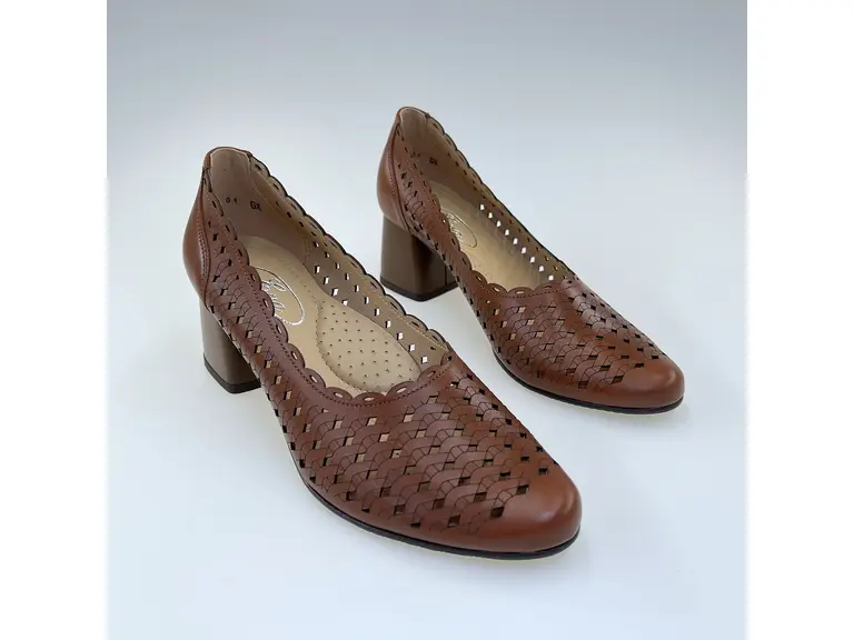 Dámske hnedé kožené mäkučké lodičky K3699/5512-40