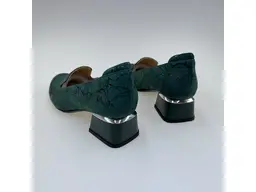 Dámske zelené kožené mäkučké lodičky K3328/3510-51
