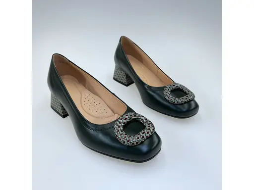 Dámske zelené kožené mäkučké lodičky PULAF-1536-50