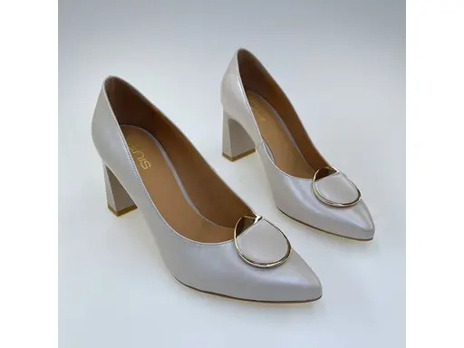 Dámske béžové kožené mäkučké lodičky A7054-15P