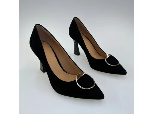 Dámske čierne kožené mäkučké lodičky A7069-60