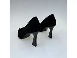 Dámske čierne kožené mäkučké lodičky A7069-60