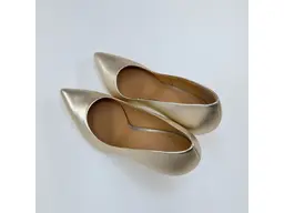 Dámske zlaté kožené mäkučké lodičky A7052-AU