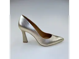 Dámske zlaté kožené mäkučké lodičky A7052-AU