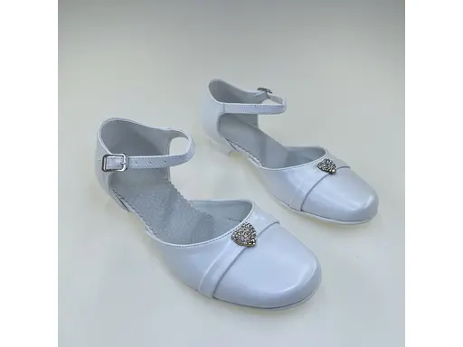 Dievčenské biele sviatočné sandálky KMK718/Z-10