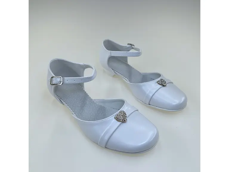 Dievčenské biele sviatočné sandálky KMK718/Z-10