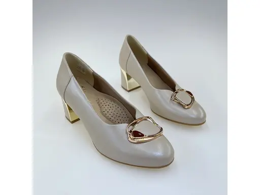 Dámske béžové kožené mäkučké lodičky ASPKX2885-15