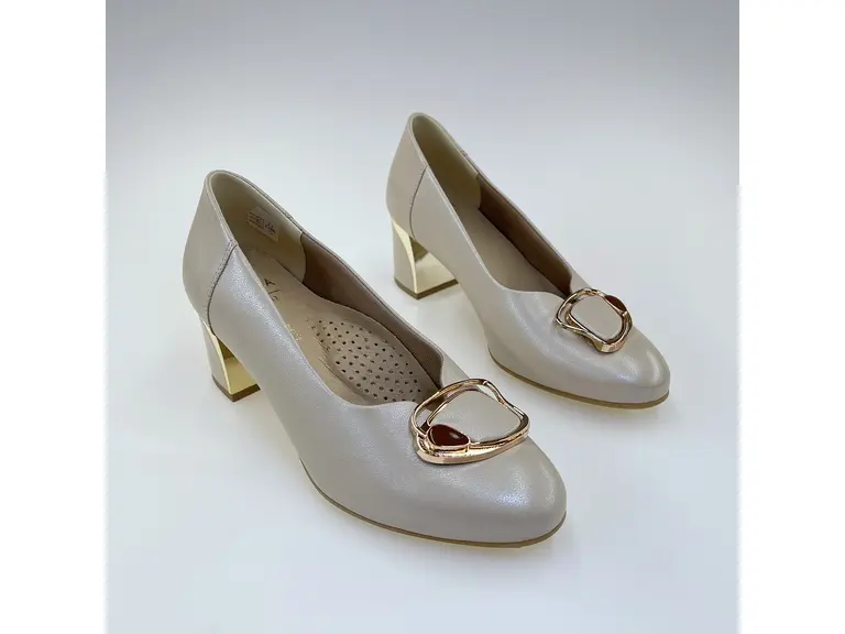 Dámske béžové kožené mäkučké lodičky ASPKX2885-15