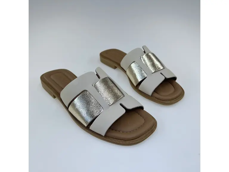 Dámske zlaté kožené mäkučké vsuvky ASP2150-au