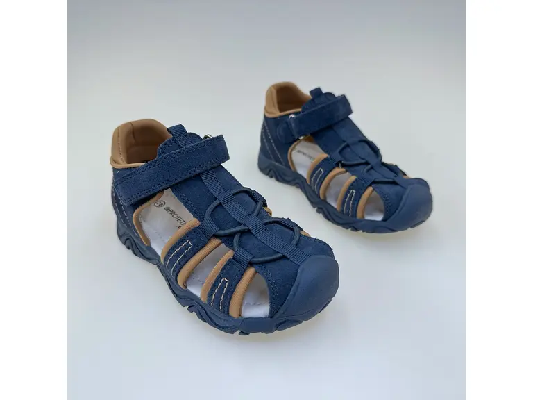 Detské modré letné pohodlné sandálky Fredo brown