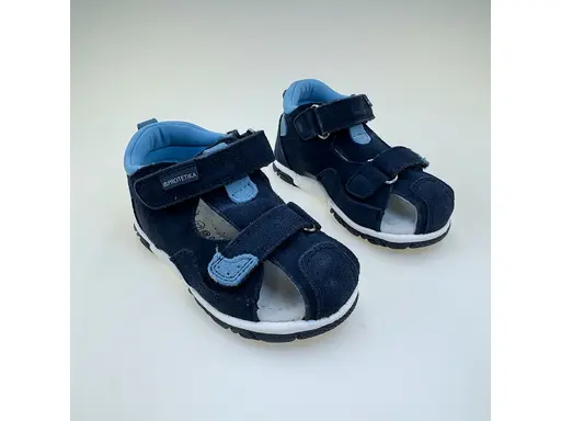 Detské modré letné pohodlné sandálky Tory denim