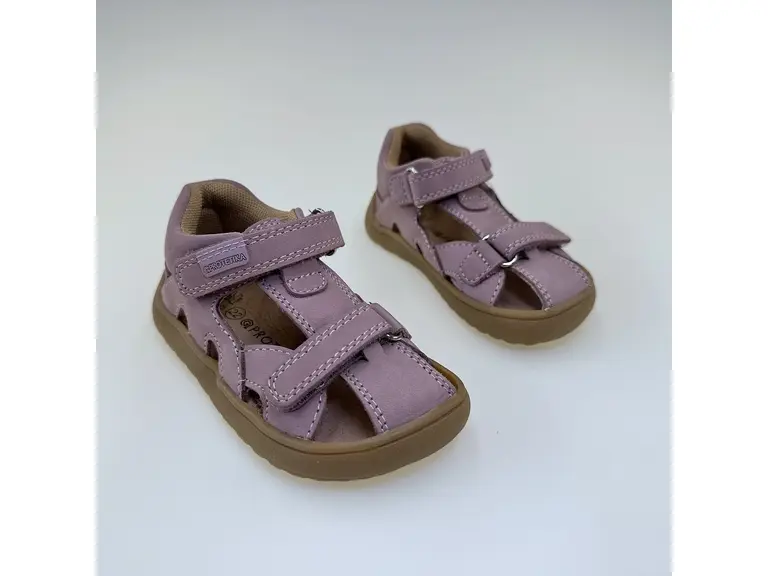 Detské ružové letné pohodlné barefoot sandále Hana purple