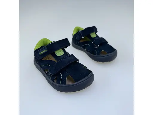 Detské modré letné pohodlné barefoot sandálky Rik navy