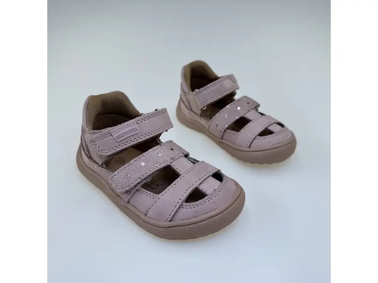Detské ružové letné pohodlné barefoot sandálky Dizy nude