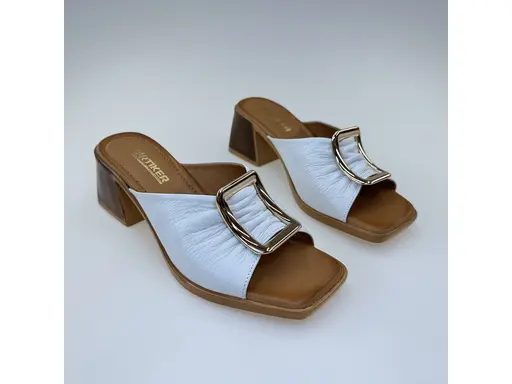 Dámske mäkučké biele kožené vsuvky Artiker 58c2030-10