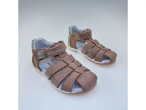 Detské kožené ružové sandálky D.D. Step G111-61843CM