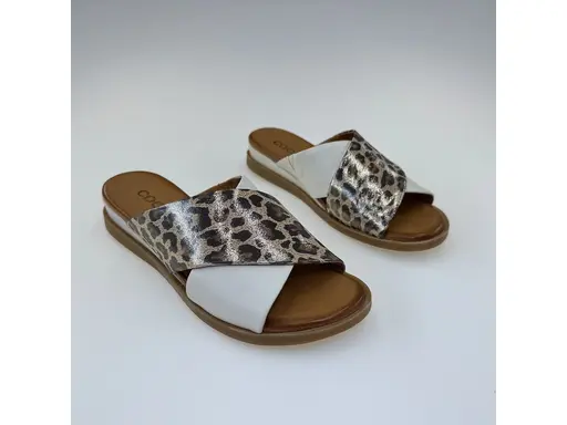 Dámske kožené letné béžové vsuvky Shi030.78.2.1345-15