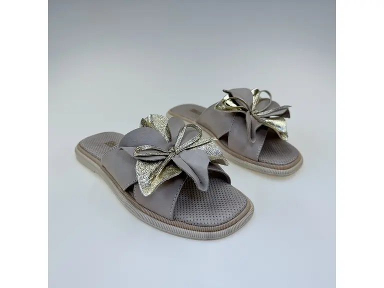 Dámske béžové kožené letné vsuvky 58c3416-16