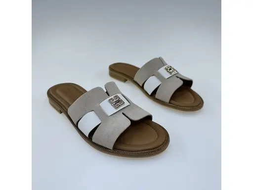 Dámske béžové kožené letné vsuvky 58c2130-15