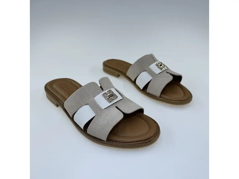 Dámske béžové kožené letné vsuvky 58c2130-15