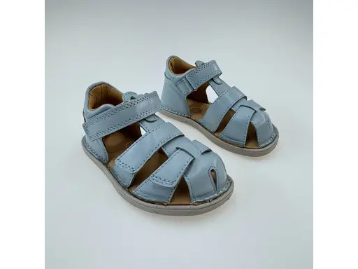 Detské letné svetlo-modré kožené pohodlné barefoot sandálky G076-61842A