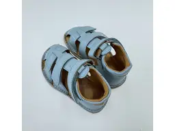 Detské letné svetlo-modré kožené pohodlné barefoot sandálky G076-61842A
