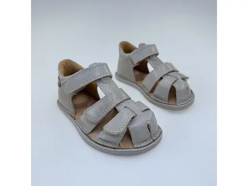 Detské letné béžové kožené pohodlné barefoot sandálky G076-61842F