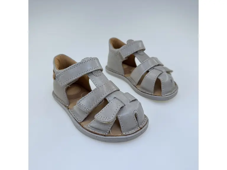 Detské letné béžové kožené pohodlné barefoot sandálky G076-61842F