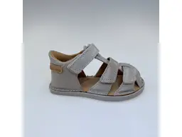 Detské letné béžové kožené pohodlné barefoot sandálky G076-61842F