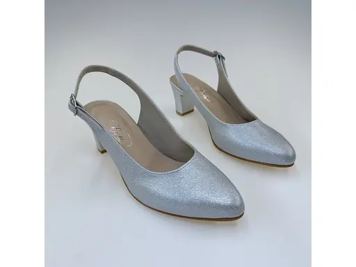 Dámske strieborné elegantné pohodlné sandále M001-AgG1