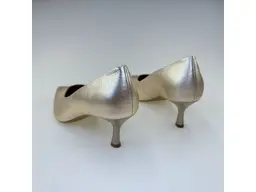 Dámske pohodlné celokožené zlaté elegantné lodičky A3969-Au