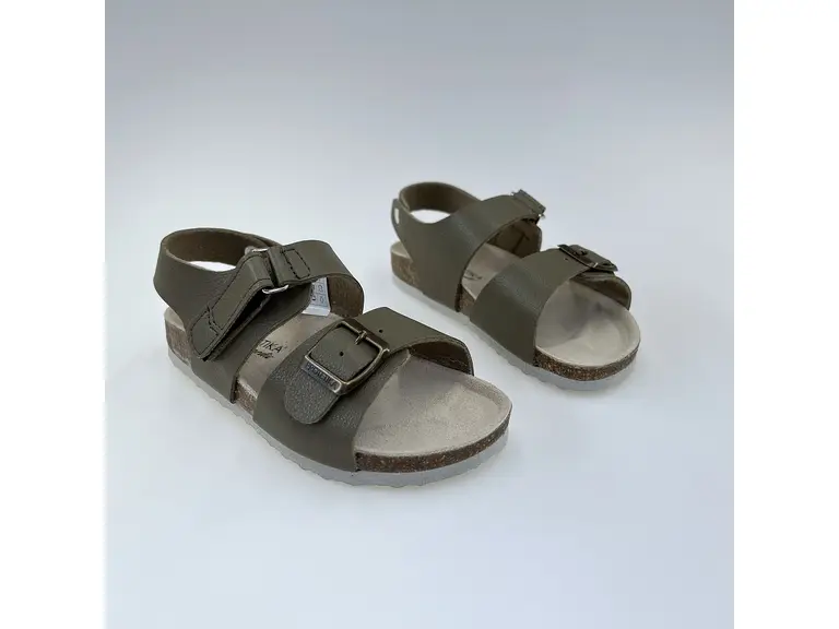Detské pohodlné khaki ortopedické sandále T97N-53