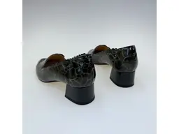 Dámske pohodlné celokožené zelené lodičky K3476/3513-51