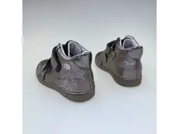 Detské pohodlné kožené LED sivé celé topánky A068-62147AM