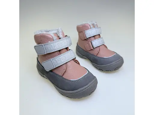 Detské ružové vodeodolné teplé celé topánky Dela pink