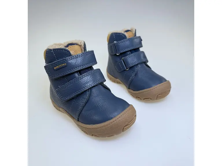 Detské modré vodeodolné teplé celé topánky Reno denim