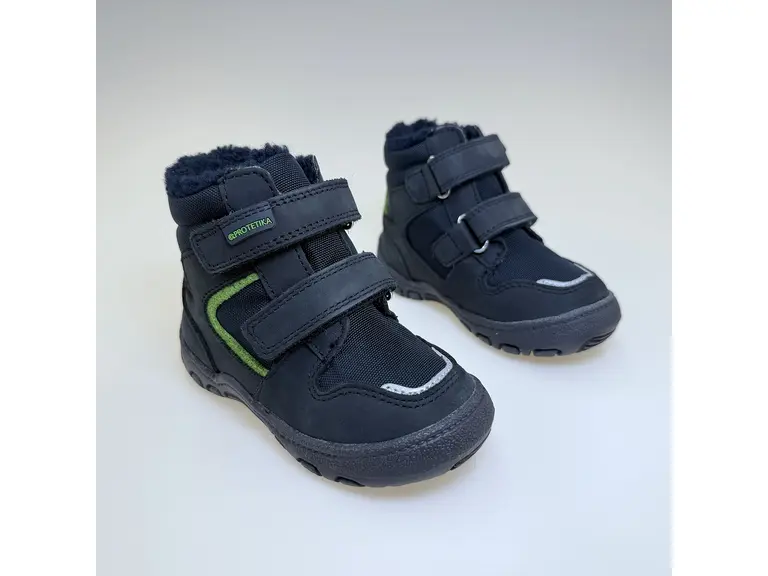 Detské modré vodeodolné teplé celé topánky Bagsy jeans