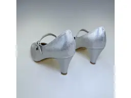 Dámske strieborné elegantné kvalitné  lodičky M907-AGD