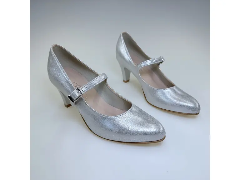 Dámske strieborné elegantné kvalitné  lodičky M907-AGD