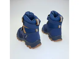 Detské kožené teplé vodeodolné členkové topánky Redik denim