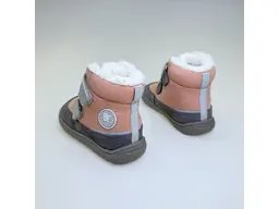 Detské kožené teplé vodeodolné barefoot topánky Dena pink