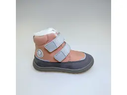 Detské kožené teplé vodeodolné barefoot topánky Dena pink