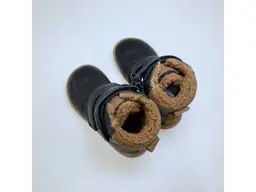 Detské kožené teplé vodeodolné barefoot topánky Davis black