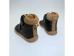 Detské kožené teplé vodeodolné barefoot topánky Davis black