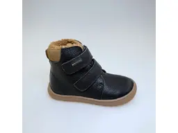 Detské kožené teplé vodeodolné barefoot topánky Davis black