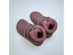Detské kožené teplé barefoot ružové topánky Gina old pink